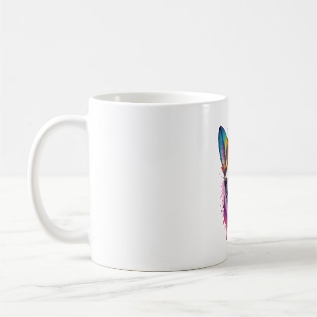 Colourful rainbow realistic Welsh Corgi dog Coffee Mug (Left)