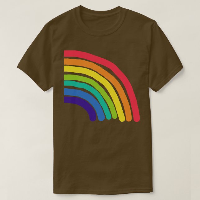 Colourful Rainbow Right Half Graphic T-Shirt (Design Front)