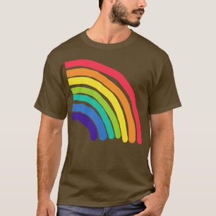 Colourful Rainbow Right Half Graphic T-Shirt