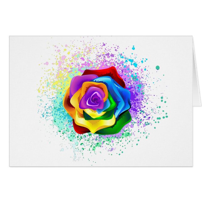 Colourful Rainbow Rose (Front Horizontal)