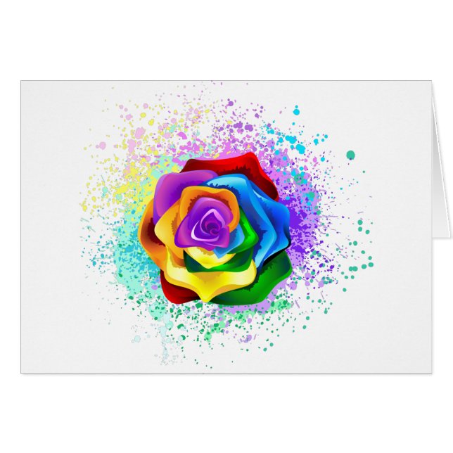 Colourful Rainbow Rose (Front Horizontal)