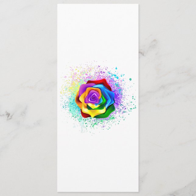 Colourful Rainbow Rose Advice Card (Front)