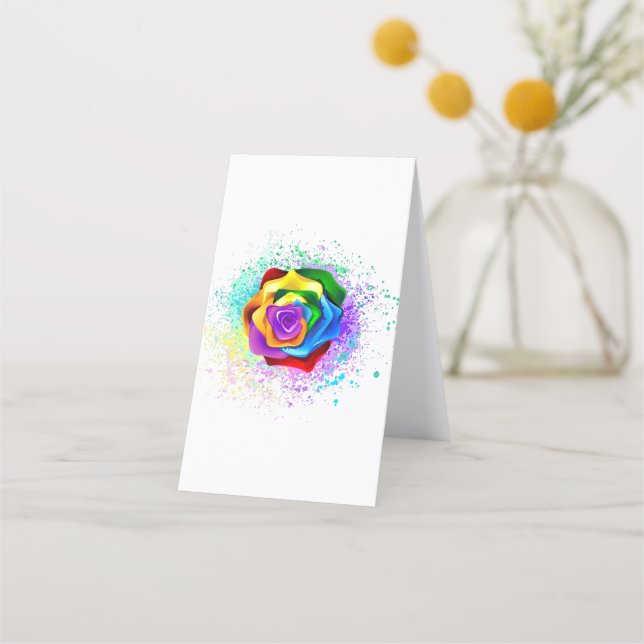 Colourful Rainbow Rose Appointment Card (Back)