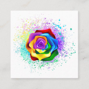Colourful Rainbow Rose Appointment Card