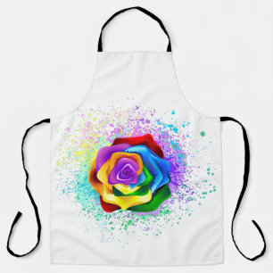 Colourful Rainbow Rose Apron