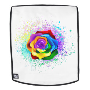 Colourful Rainbow Rose Backpack
