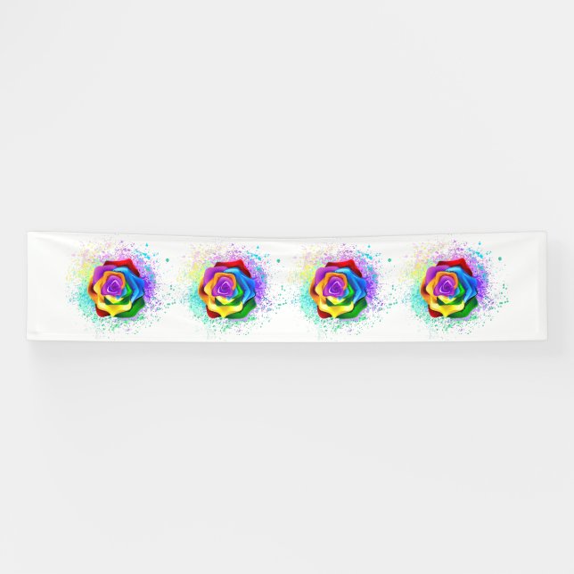 Colourful Rainbow Rose Banner (Horizontal)