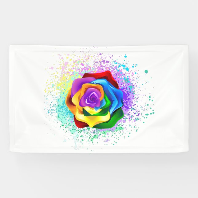 Colourful Rainbow Rose Banner (Horizontal)
