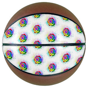 Colourful Rainbow Rose Basketball