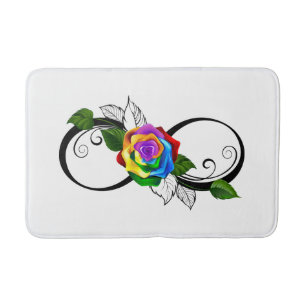 Colourful Rainbow Rose Bath Mat