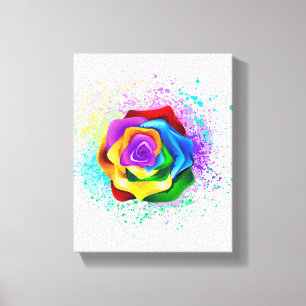 Colourful Rainbow Rose Canvas Print