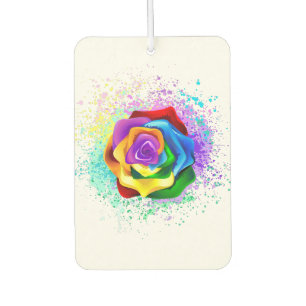 Colourful Rainbow Rose Car Air Freshener
