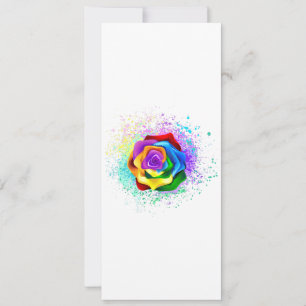 Colourful Rainbow Rose Card