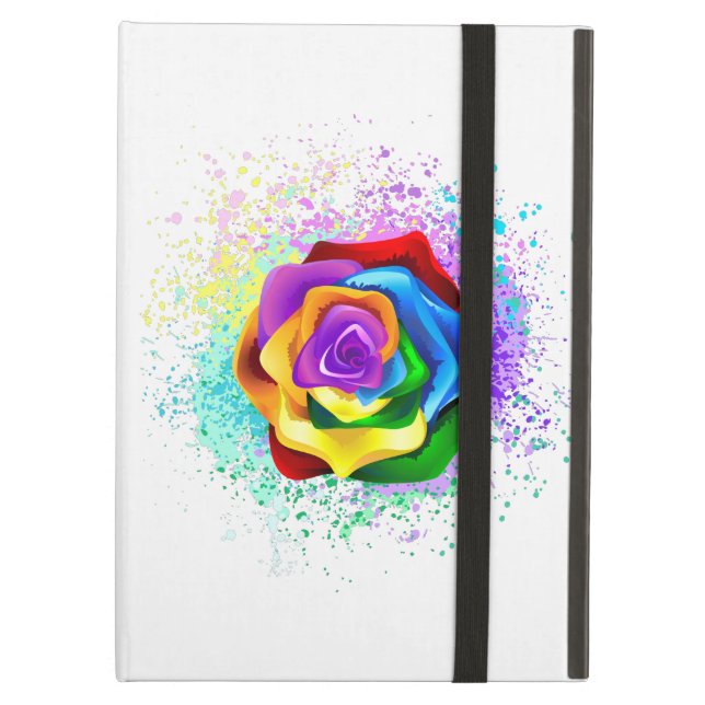 Colourful Rainbow Rose Case For iPad Air (Front Closed)