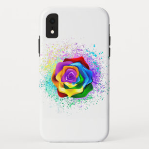 Colourful Rainbow Rose iPhone XR Case