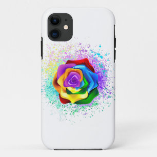 Colourful Rainbow Rose iPhone 11 Case
