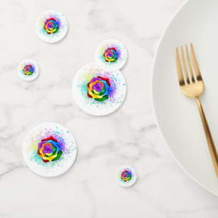 Colourful Rainbow Rose Confetti