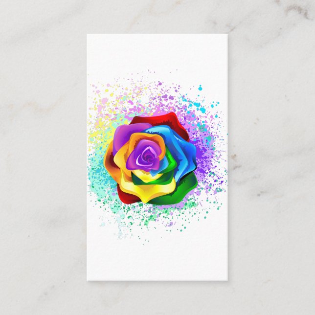 Colourful Rainbow Rose Discount Card (Front)