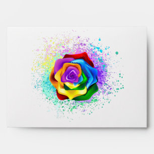 Colourful Rainbow Rose Envelope