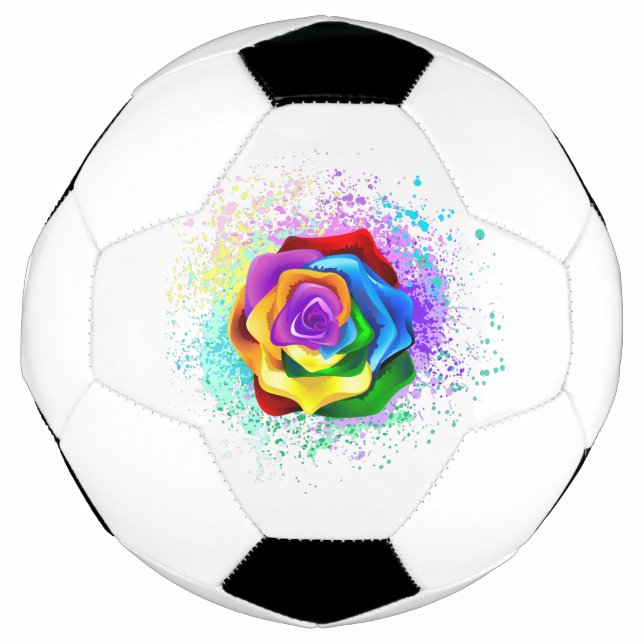 Colourful Rainbow Rose Football (Front)
