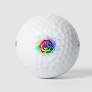 Colourful Rainbow Rose Golf Balls
