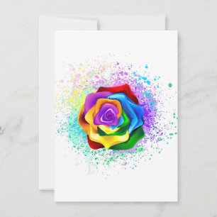 Colourful Rainbow Rose Holiday Card