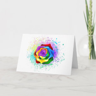 Colourful Rainbow Rose Invitation