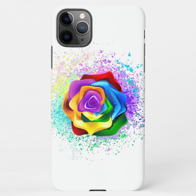 Colourful Rainbow Rose iPhone Case (Back)