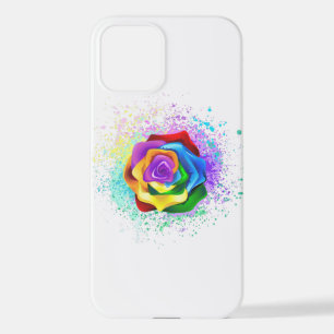 Colourful Rainbow Rose iPhone 12 Case