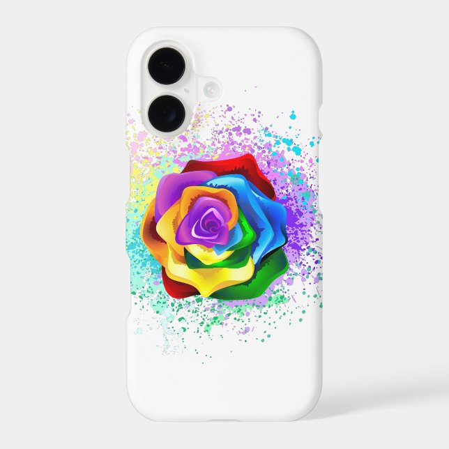 Colourful Rainbow Rose iPhone Case (Back)