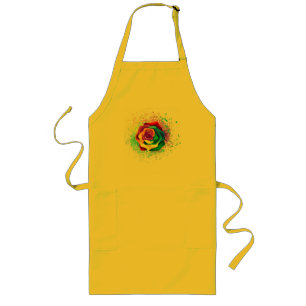 Colourful Rainbow Rose Long Apron