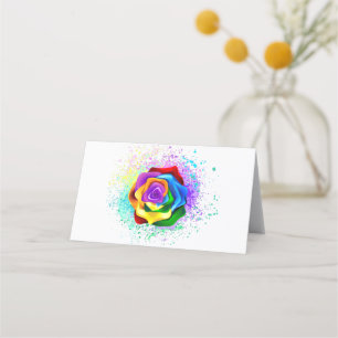 Colourful Rainbow Rose Loyalty Card
