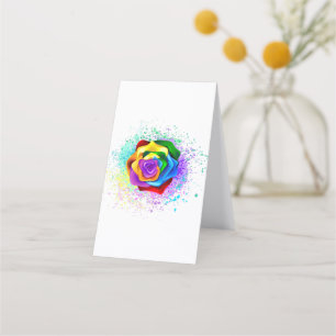 Colourful Rainbow Rose Loyalty Card
