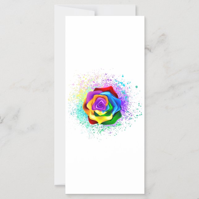 Colourful Rainbow Rose Magnetic Invitation (Front)