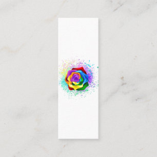 Colourful Rainbow Rose Mini Business Card