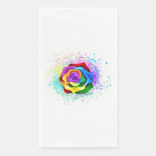 Colourful Rainbow Rose Napkin
