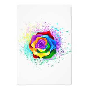 Colourful Rainbow Rose Photo Print