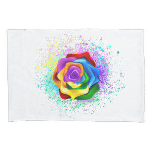 Colourful Rainbow Rose Pillowcase