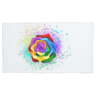 Colourful Rainbow Rose Pillowcase
