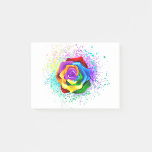 Colourful Rainbow Rose Post-it Notes