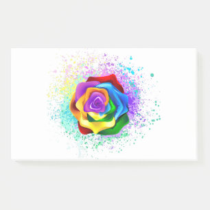 Colourful Rainbow Rose Post-it Notes