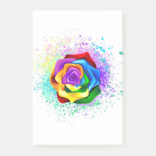 Colourful Rainbow Rose Post-it Notes