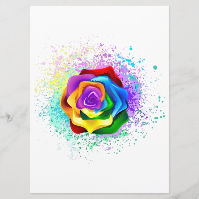 Colourful Rainbow Rose Programme (Front)