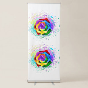 Colourful Rainbow Rose Retractable Banner