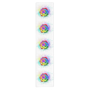 Colourful Rainbow Rose Short Table Runner
