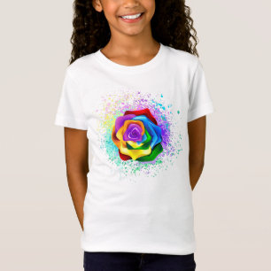 Colourful Rainbow Rose T-Shirt