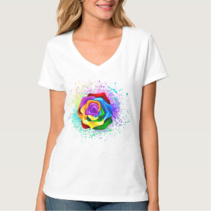Colourful Rainbow Rose T-Shirt