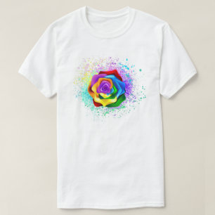 Colourful Rainbow Rose T-Shirt