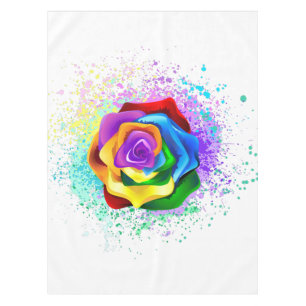 Colourful Rainbow Rose Tablecloth