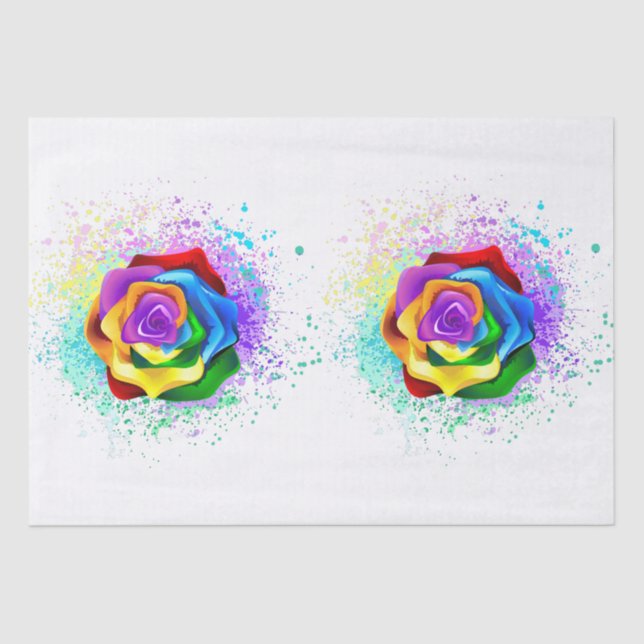 Colourful Rainbow Rose Tissue Paper (Front)
